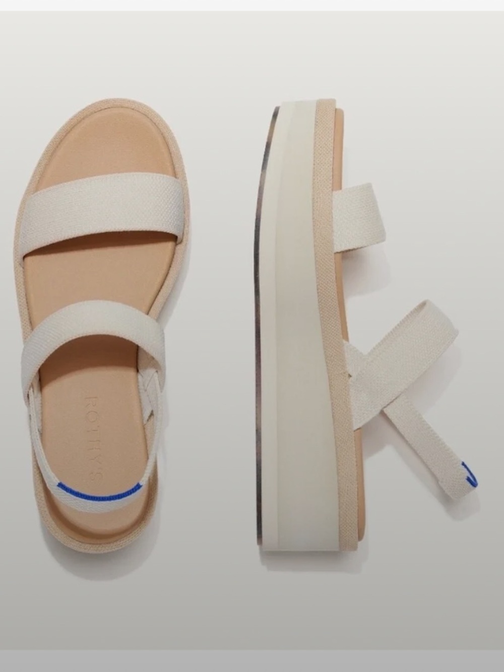 NEW Rothy’s The Lightweight Wedge Sandal in salt size 10